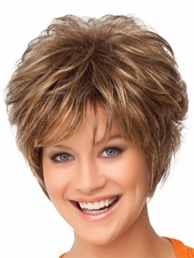 Peluca Corta Rizada Mujer Cabello Natural Voluminoso