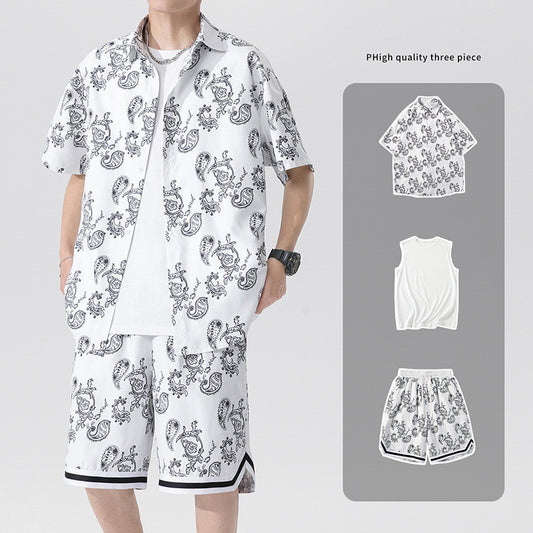 Traje de Verano para Hombre Elegante de Tres Piezas con Bermudas - Image 2