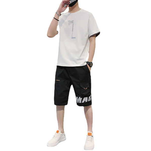 Camiseta Hombre Hip-hop Estilo Coreano Manga Corta Suelta y Casual