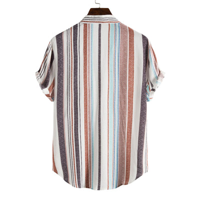 Camisa Casual de Hombre Estampada con Cuello Solapa - Image 8