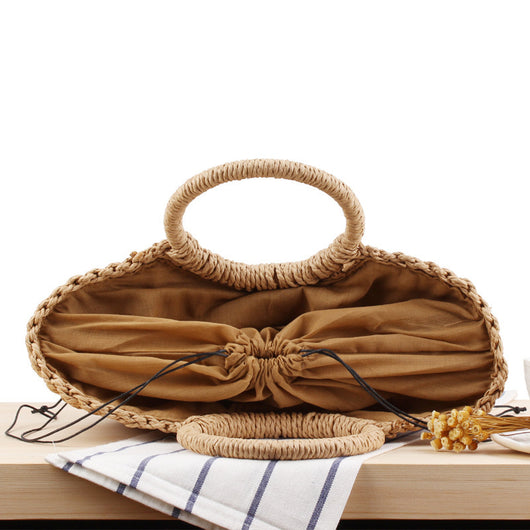 Bolsa Tejida Retro para Mujer - Bolso de Rafia Artesanal para Playa y Viajes - Image 9