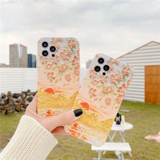 Funda para iPhone con Paisaje al Óleo Atardecer