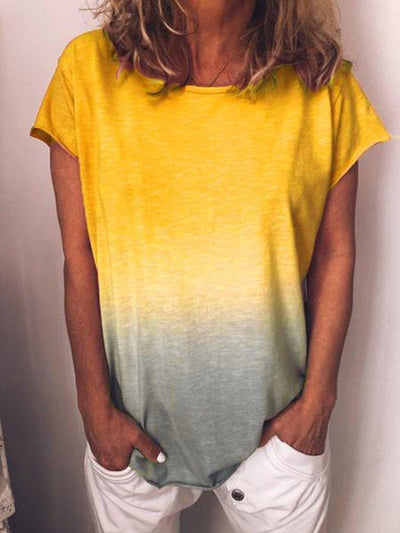 Playera de Color Sólido con Estampado Degradado Arcoíris - Image 13