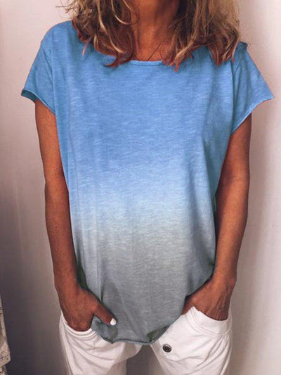 Playera de Color Sólido con Estampado Degradado Arcoíris - Image 11