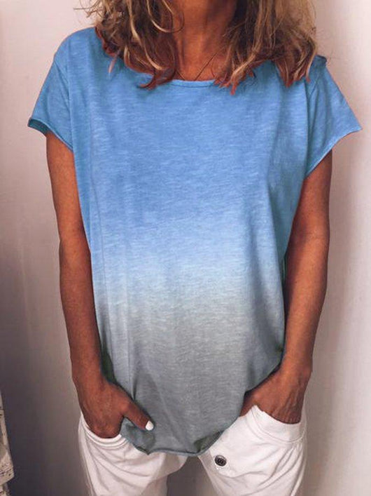 Playera de Color Sólido con Estampado Degradado Arcoíris - Image 11