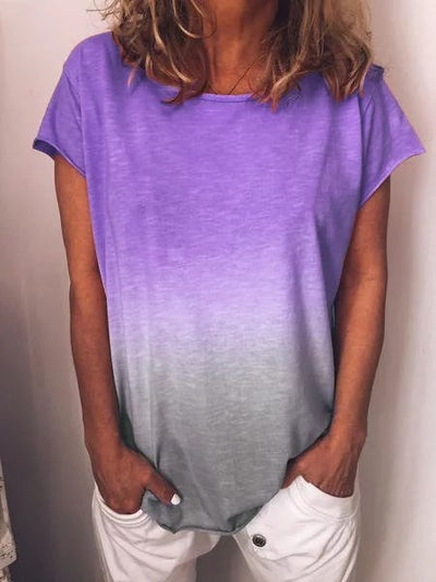 Playera de Color Sólido con Estampado Degradado Arcoíris - Image 10