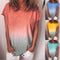 Playera de Color Sólido con Estampado Degradado Arcoíris