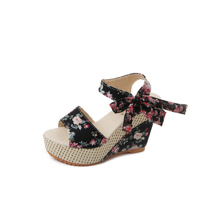 Sandalias Cuña Mujer con Moño - Suela Gruesa y Cómoda - Image 8