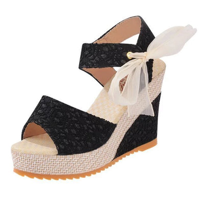 Sandalias Cuña Mujer con Moño - Suela Gruesa y Cómoda - Image 10