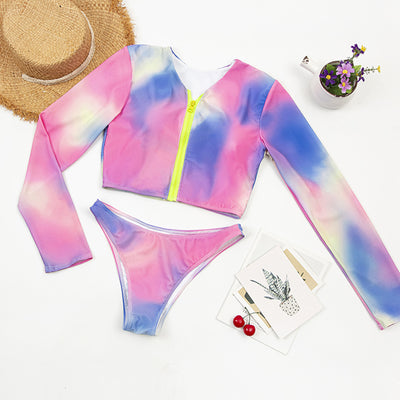 Traje de Baño Deportivo para Mujer con Manga Larga y Estampado Mariposa - Image 10