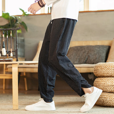 Pantalones Harem a Rayas Talla Grande - Comodidad y Estilo - Image 10