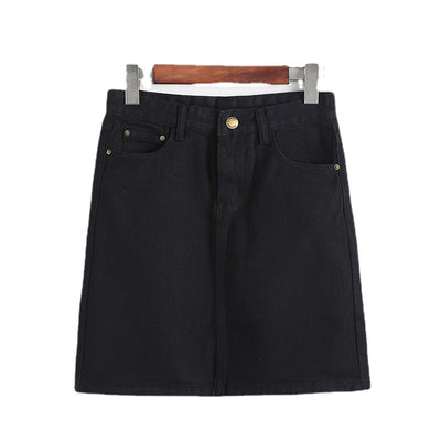 Falda Vaquera Cintura Alta Slim A-Línea Retro para Mujer - Image 9