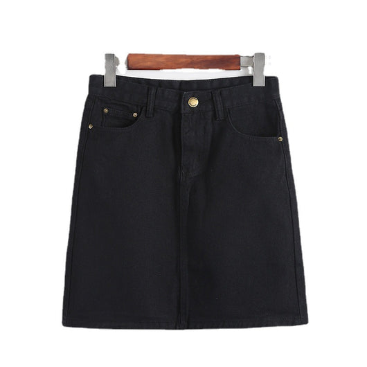 Falda Vaquera Cintura Alta Slim A-Línea Retro para Mujer - Image 4