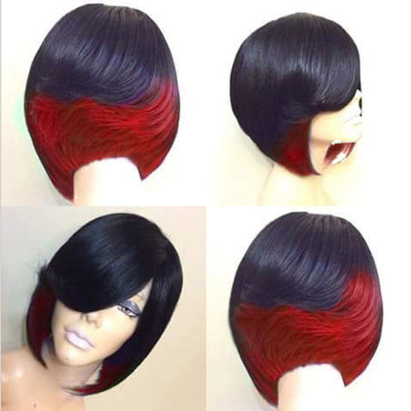 Peluca Degradado de Color Cabello Corto y Liso