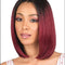 Peluca Bob Corto Degradado Negro a Borgoña - Cabello Lacio y Natural