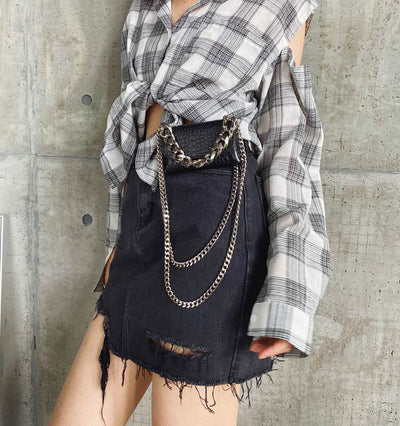 Bolsa de Cintura Mini con Cadena Gruesa - Bandolera Trendy para Mujer - Image 10