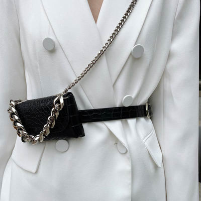 Bolsa de Cintura Mini con Cadena Gruesa - Bandolera Trendy para Mujer - Image 3
