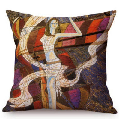Funda de Almohada de Lino con Pinturas Artísticas Europeas y Americanas - Image 4