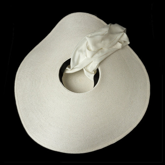 Sombrero de Paja con Ala Ancha Cóncava para Playa y Exterior - Image 2