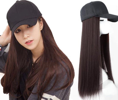 Peluca Sombrero Mujer Cabello Largo Ondas Voluminosas Rojo - Accesorio 2 en 1 - Image 13
