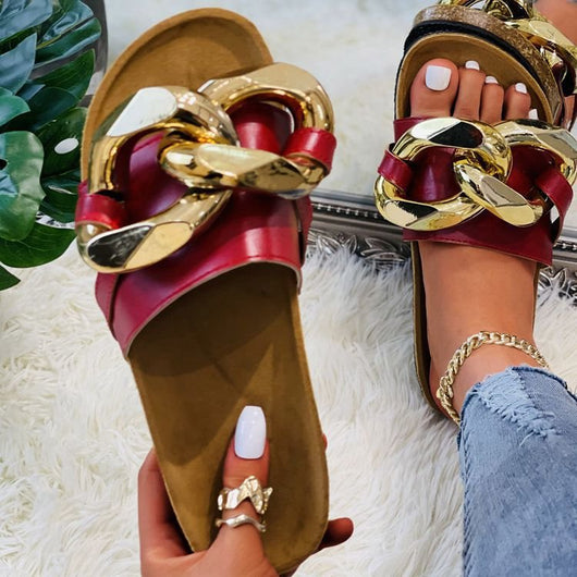 Sandalias Plataforma Grandes con Cadena Metálica - Cómodas y Elegantes - Image 3
