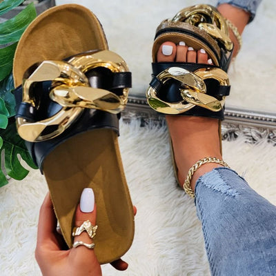 Sandalias Plataforma Grandes con Cadena Metálica - Cómodas y Elegantes - Image 4