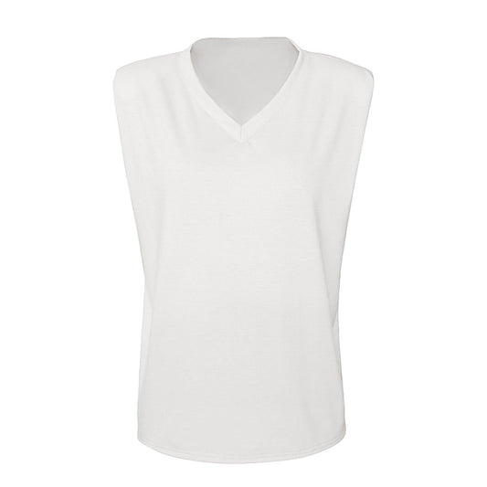 Blusa Escotada con Hombreras sin Mangas