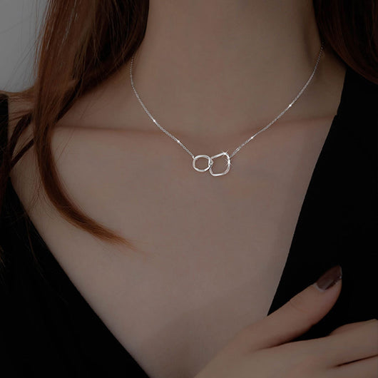 Collar de Plata Esterlina 925 Cuadrado Irregular para Mujer - Image 10