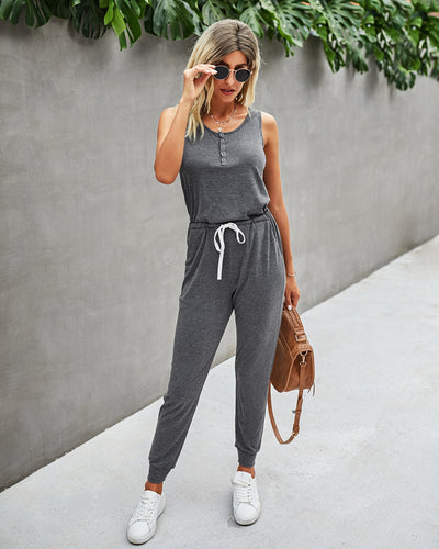 Enterizo Tejido Casual para Mujer con Bolsillos y Cordones - Diseño Liso Verano - Image 15