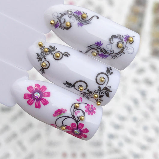 Set de 50 Stickers de Uñas Blanco y Negro - Colección Brillo y Prosperidad - Image 6