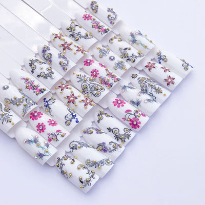 Set de 50 Stickers de Uñas Blanco y Negro - Colección Brillo y Prosperidad - Image 8