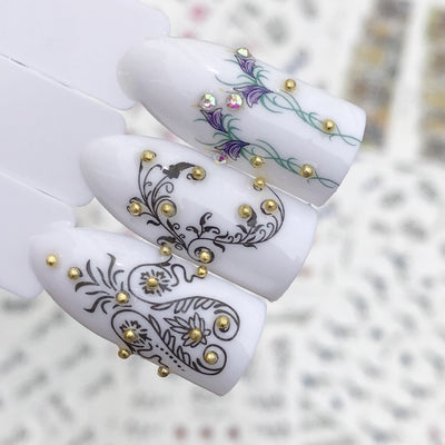 Set de 50 Stickers de Uñas Blanco y Negro - Colección Brillo y Prosperidad - Image 7