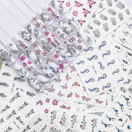 Set de 50 Stickers de Uñas Blanco y Negro - Colección Brillo y Prosperidad - Image 10