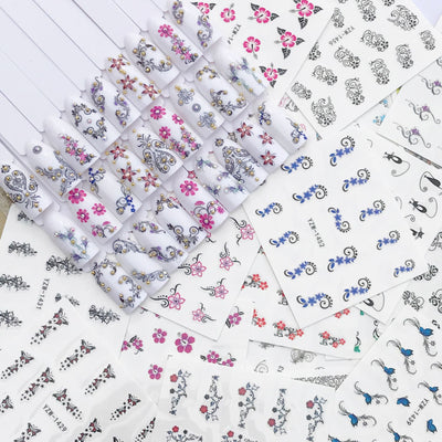 Set de 50 Stickers de Uñas Blanco y Negro - Colección Brillo y Prosperidad - Image 4
