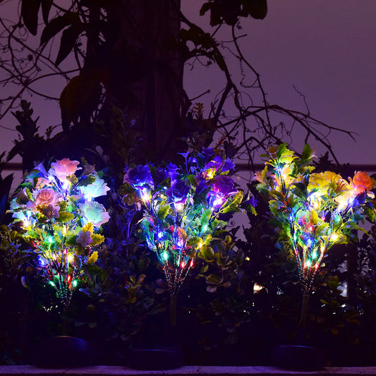 Lámpara Solar LED Decorativa Impermeable para Jardín - Luz Floral Exterior