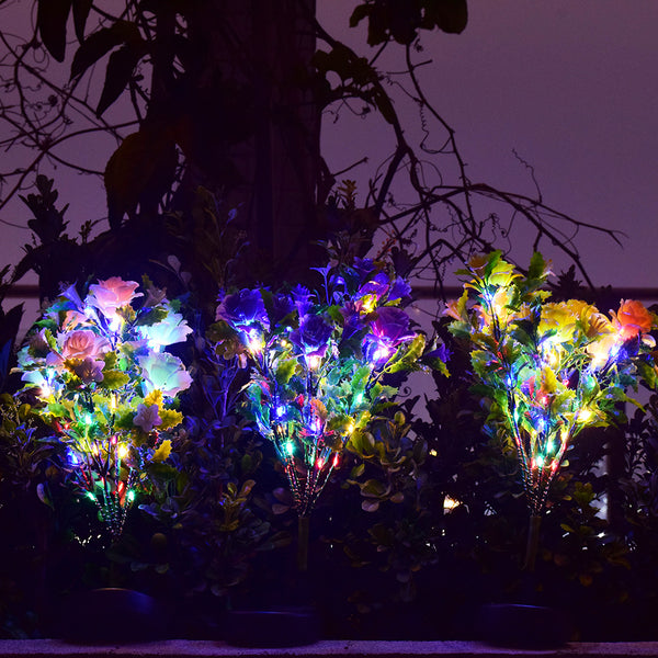 Lámpara Solar LED Decorativa Impermeable para Jardín - Luz Floral Exterior