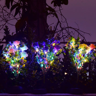 Lámpara Solar LED Decorativa Impermeable para Jardín - Luz Floral Exterior