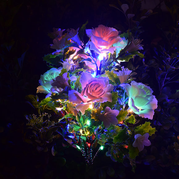 Lámpara Solar LED Decorativa Impermeable para Jardín - Luz Floral Exterior