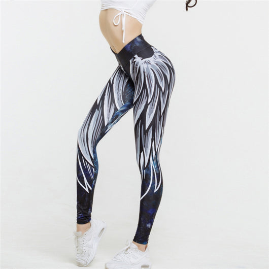 Leggings Deportivos Yoga Cintura Alta con Estampado de Alas Levantacaderas - Image 8
