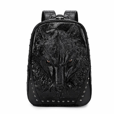 Mochila Punk Lobo 3D con Relieve - Bolso de Hombro Audaz - Image 13