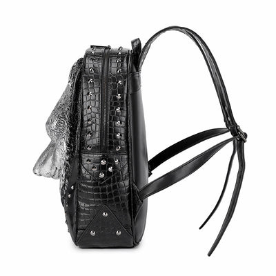 Mochila Punk Lobo 3D con Relieve - Bolso de Hombro Audaz - Image 6