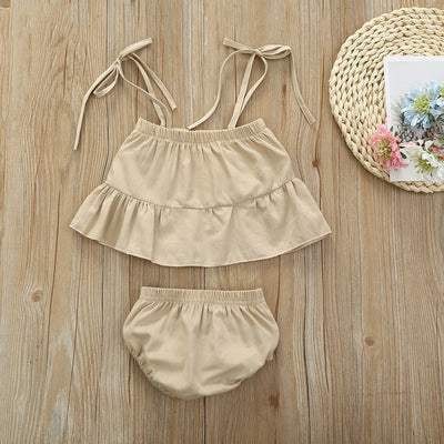 Conjunto de Verano para Niñas: Top Tirante Delgado y Shorts Cortos - Image 2