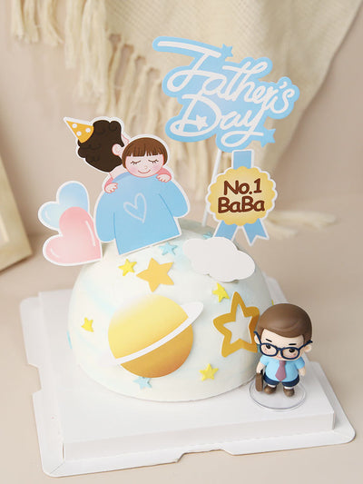 Set de Decoración para Torta del Día del Padre - Tarjetas de Felicitación - Image 2