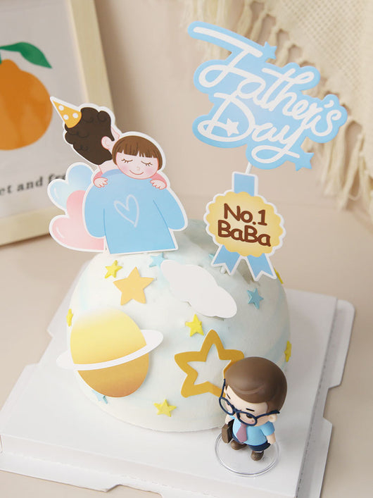 Set de Decoración para Torta del Día del Padre - Tarjetas de Felicitación