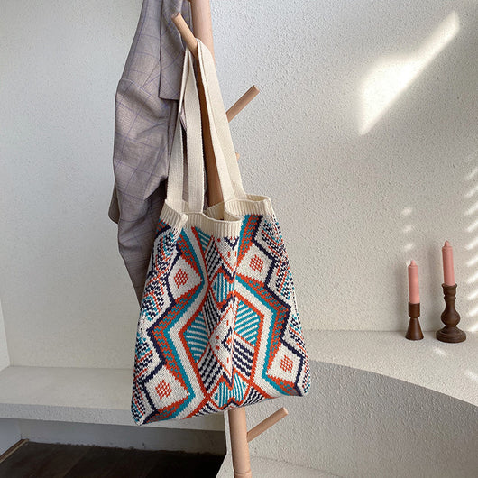 Bolso Tejido Capacidad Grande - Cartera de Hombro Elegante y Versátil - Image 9