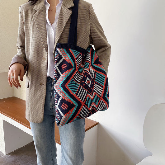 Bolso Tejido Capacidad Grande - Cartera de Hombro Elegante y Versátil - Image 6