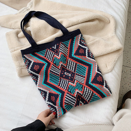 Bolso Tejido Capacidad Grande - Cartera de Hombro Elegante y Versátil - Image 2