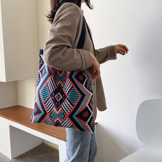Bolso Tejido Capacidad Grande - Cartera de Hombro Elegante y Versátil - Image 4