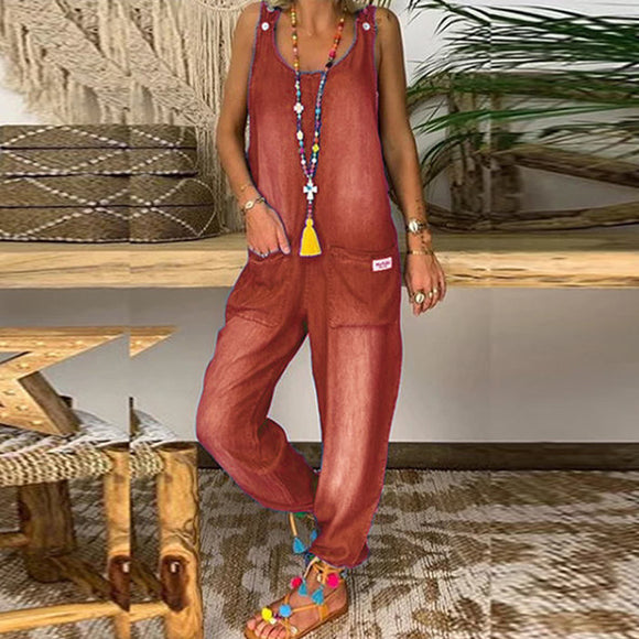 Jumpsuit Ancho de Moda sin Mangas - Diseño Vanguardista Importado