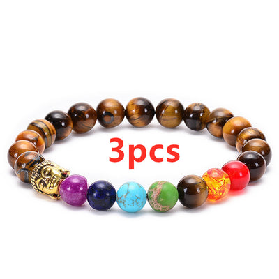 Pulsera de Chakras con Piedra Volcánica y Ojo de Tigre - Equilibrio y Protección - Image 10